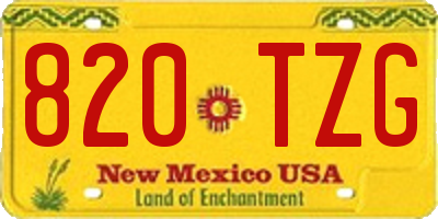NM license plate 820TZG