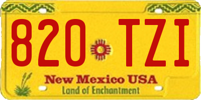 NM license plate 820TZI