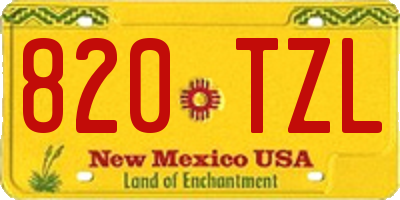 NM license plate 820TZL