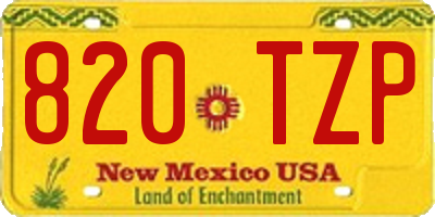 NM license plate 820TZP