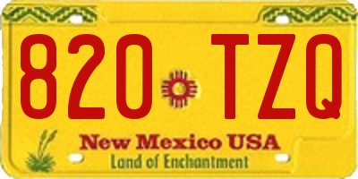 NM license plate 820TZQ