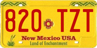 NM license plate 820TZT