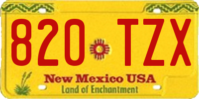 NM license plate 820TZX