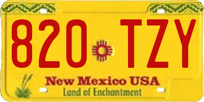 NM license plate 820TZY