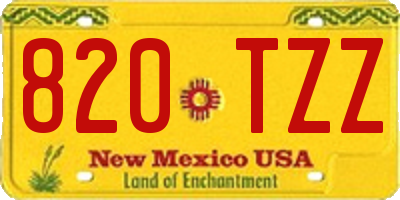 NM license plate 820TZZ