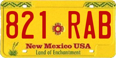 NM license plate 821RAB