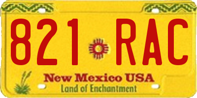 NM license plate 821RAC