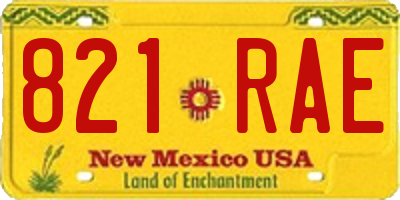 NM license plate 821RAE