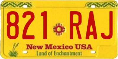 NM license plate 821RAJ