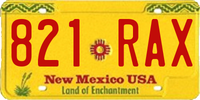 NM license plate 821RAX