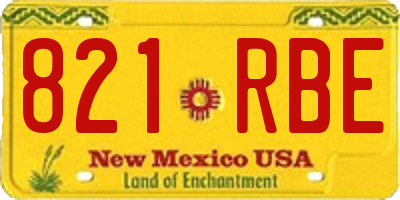 NM license plate 821RBE