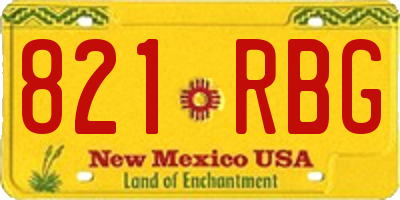 NM license plate 821RBG