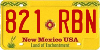 NM license plate 821RBN