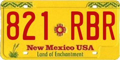 NM license plate 821RBR