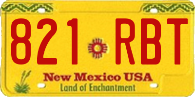 NM license plate 821RBT