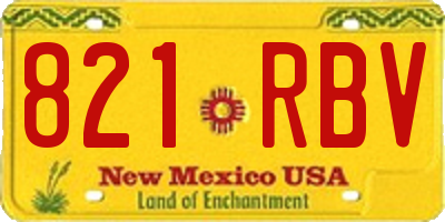NM license plate 821RBV