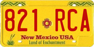 NM license plate 821RCA