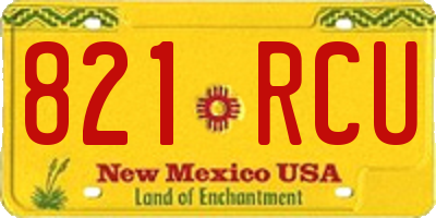 NM license plate 821RCU