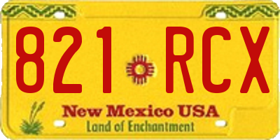 NM license plate 821RCX