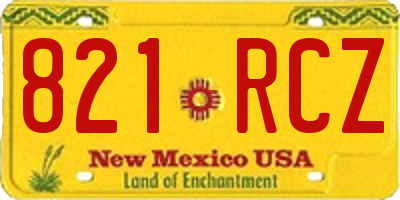 NM license plate 821RCZ