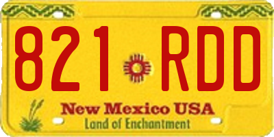 NM license plate 821RDD