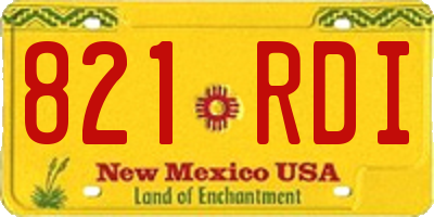 NM license plate 821RDI