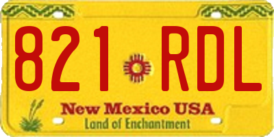 NM license plate 821RDL