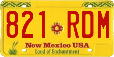 NM license plate 821RDM