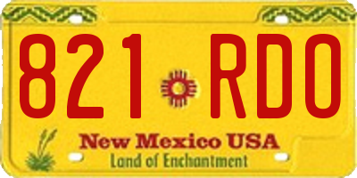 NM license plate 821RDO