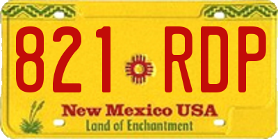 NM license plate 821RDP