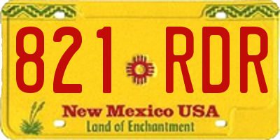 NM license plate 821RDR