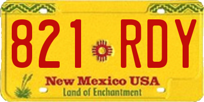 NM license plate 821RDY