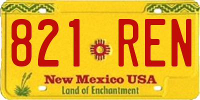 NM license plate 821REN