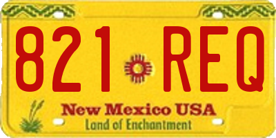 NM license plate 821REQ