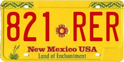 NM license plate 821RER