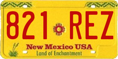 NM license plate 821REZ