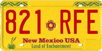 NM license plate 821RFE