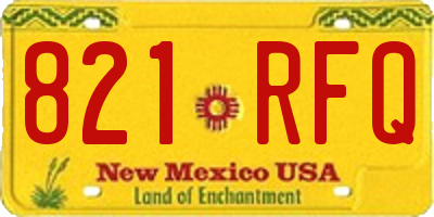 NM license plate 821RFQ