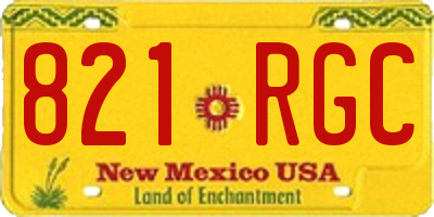 NM license plate 821RGC