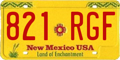NM license plate 821RGF