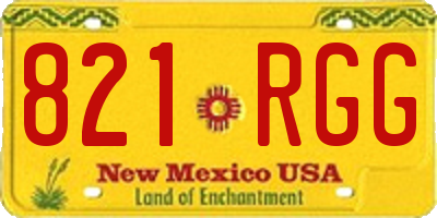 NM license plate 821RGG