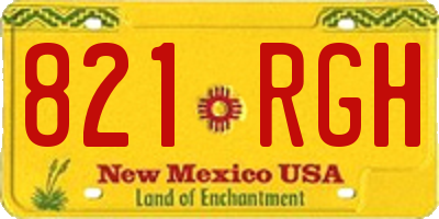 NM license plate 821RGH