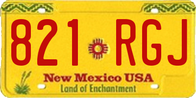 NM license plate 821RGJ