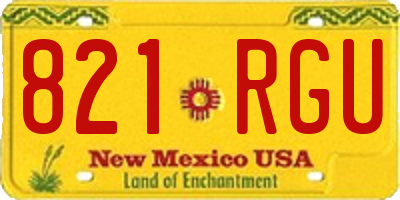 NM license plate 821RGU
