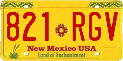 NM license plate 821RGV