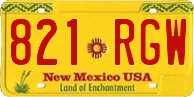 NM license plate 821RGW