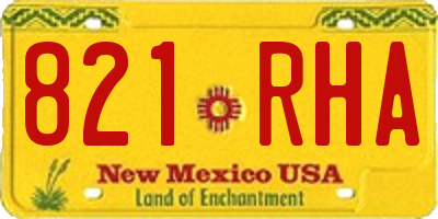 NM license plate 821RHA