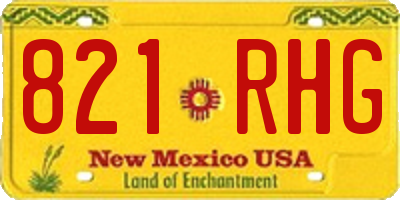 NM license plate 821RHG