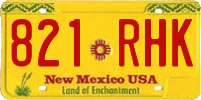 NM license plate 821RHK