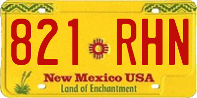 NM license plate 821RHN